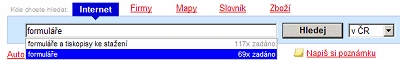 Vyhledvac formul Seznam.cz