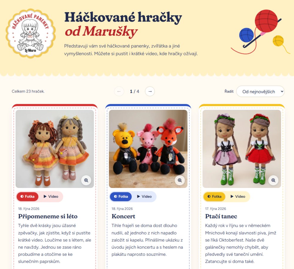 Háčkované hračky od Marušky. Fotky ruční práce a videa