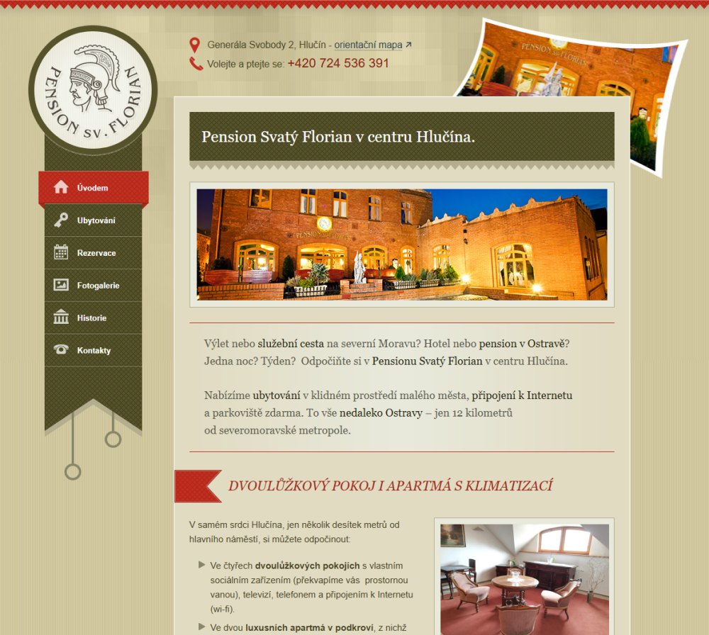 Náhled webu Pension Svatý Florian